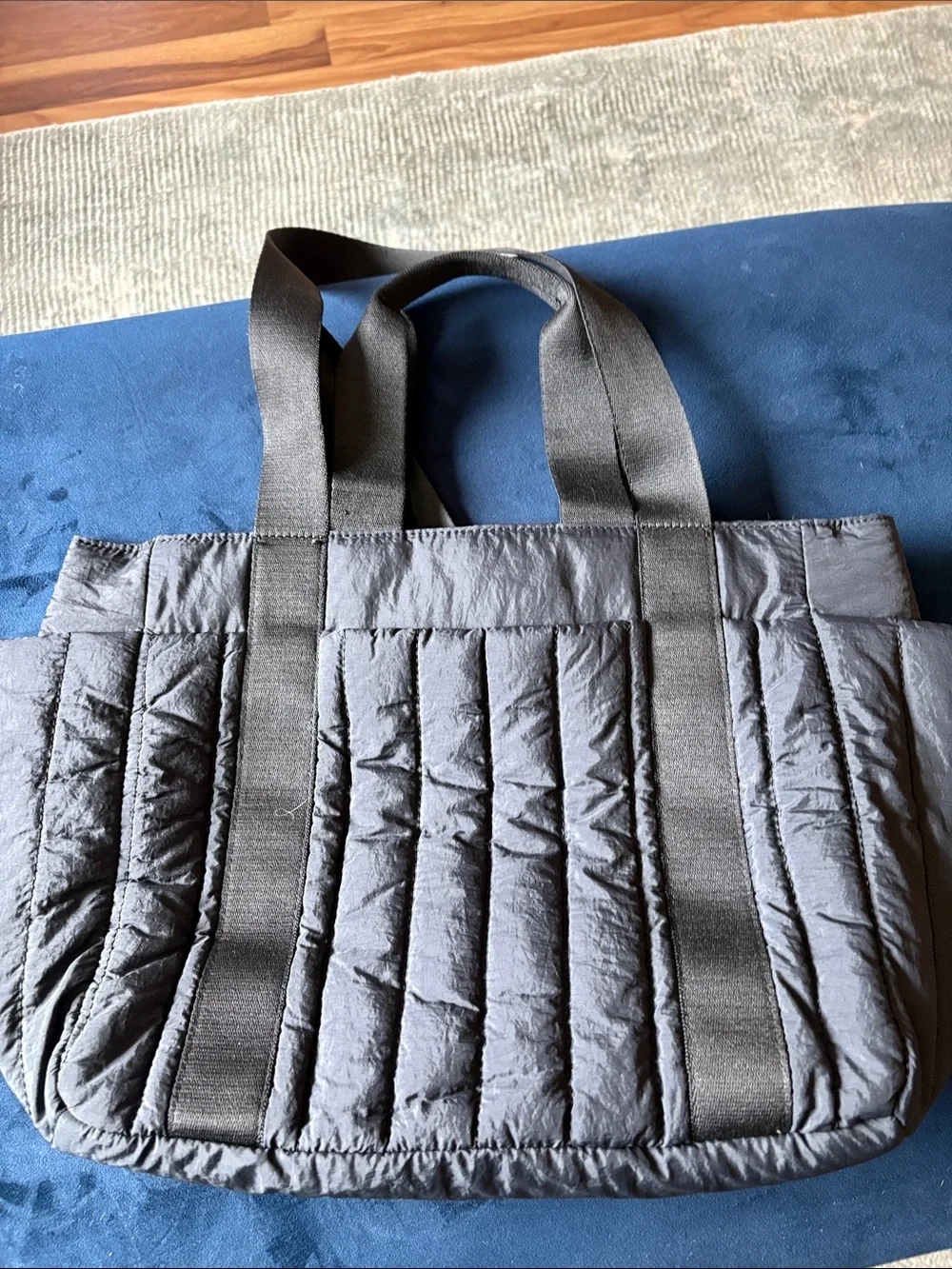 Quilted Nylon Tote Bag - Black Cynthia Rowely